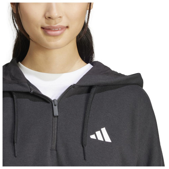 Adidas Γυναικείο φούτερ Essentials French Terry 3-Stripes 1/4-Zip Hoodie